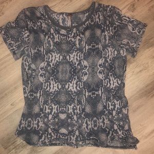 Snakeskin free people distressed tee